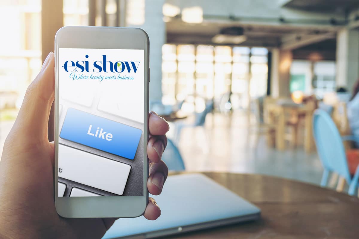 Beauty convention social feed on phone | ESI Show