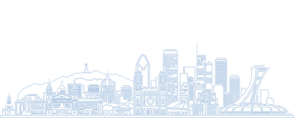 Line art visual of the city | ESI Show Montreal
