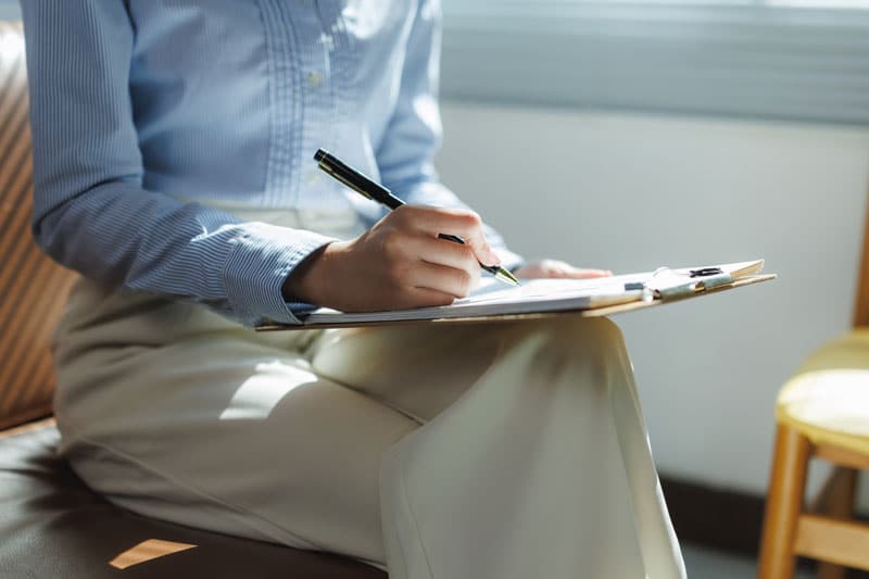woman completing Hygiene, Safety & Regulations form | ESI Show
